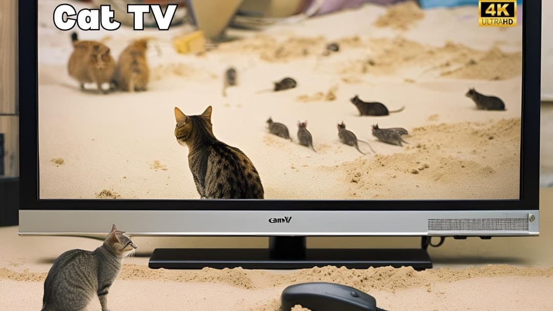 Cat TV for Cats to Watch🐱 | Mouse Sand Grabbing, Hide & Seek, and Playing on Full Screen 4K | 2Hr
