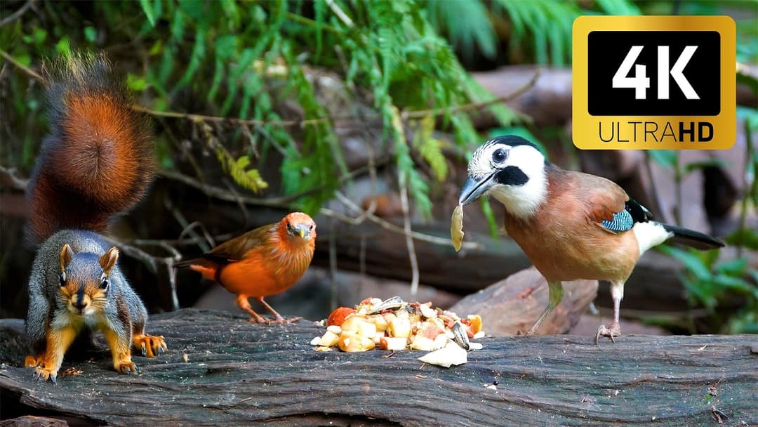 [NO ADS] Cat TV for Cats to Watch 😻🐦‍⬛ Happy Birds Chirp Chirp Around 🌹 4K HDR Cat Games