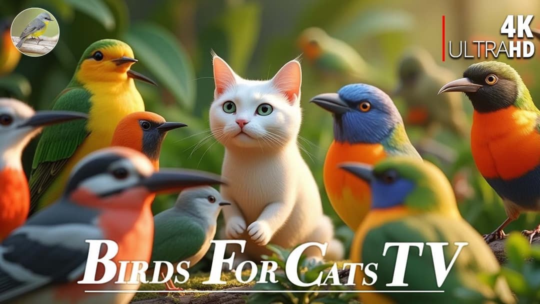Cat TV for Cats 😻 Enjoy The Winter Atmosphere with Birds and Squirrels🐿4 Hours 4K HDR