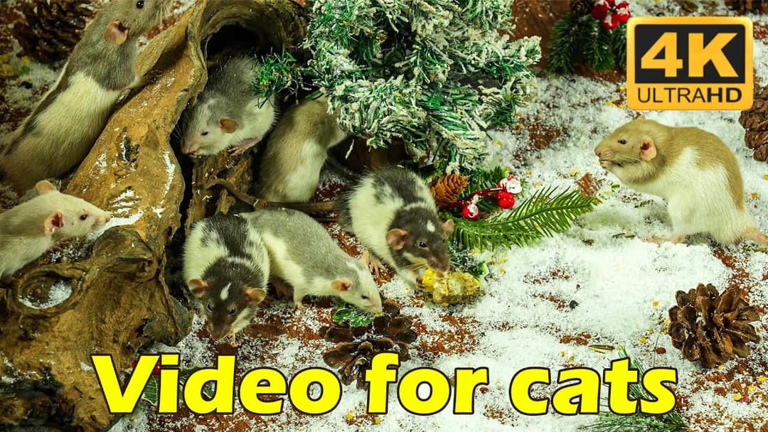 Cat TV: 3 Hours of Hide & Seek Fun with Tiny Mice in 4K UHD | Catflix