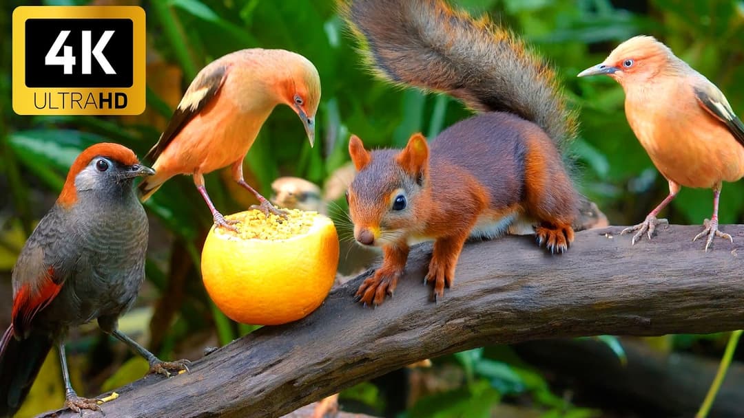 Cat TV for Cats to Watch 😺 Squirrels and Birds in a forest 🐿️ TV for Cats [No Ad Interruptions]