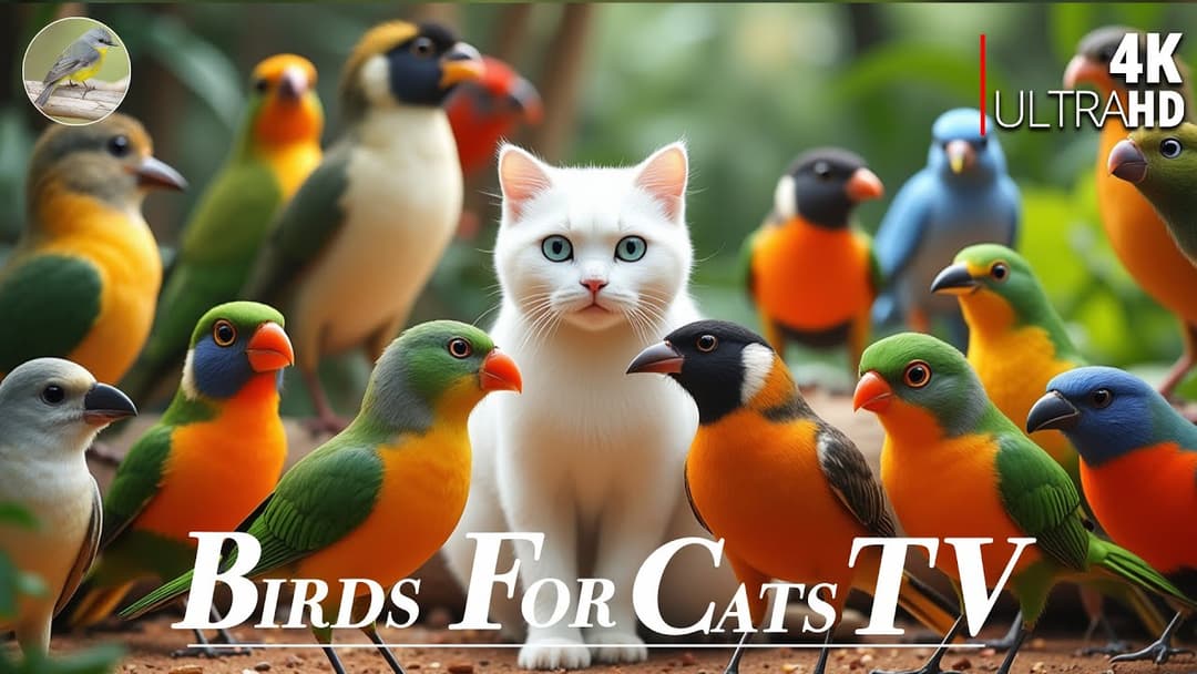 Cat TV for Cats 😻 Beautiful Birds Squirrels in the Garden🐿4 Hours 4K HDR