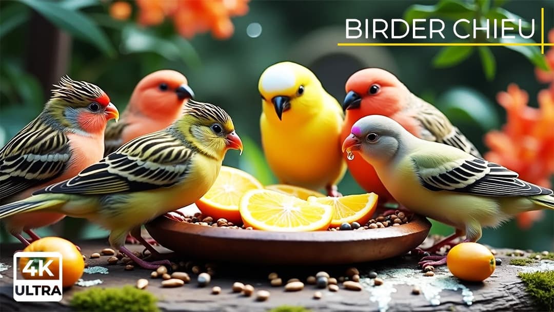 🔴 Birds & Squirrels Find Food on the Stools🕊️🐿️ Live 12 Hours in Ultra HD 😺