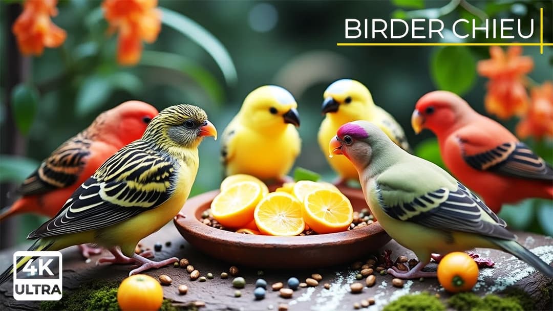 🔴 Birds & Squirrels Discover Food by the Log Pile🕊️🐿️ Live 12 Hours in Ultra HD 😺