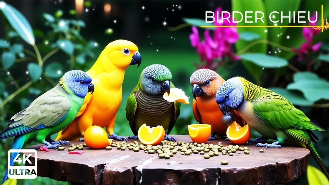 🔴😸 Birds & Squirrels Pop By for a Picnic 🕊️🐿️ Live 12 Hours in Ultra HD 😺