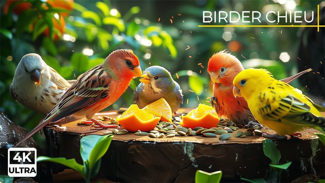 🔴😸Birds & Squirrels on a Misty Morning 🕊️🐿️ Live 12 Hours in Ultra HD 😺