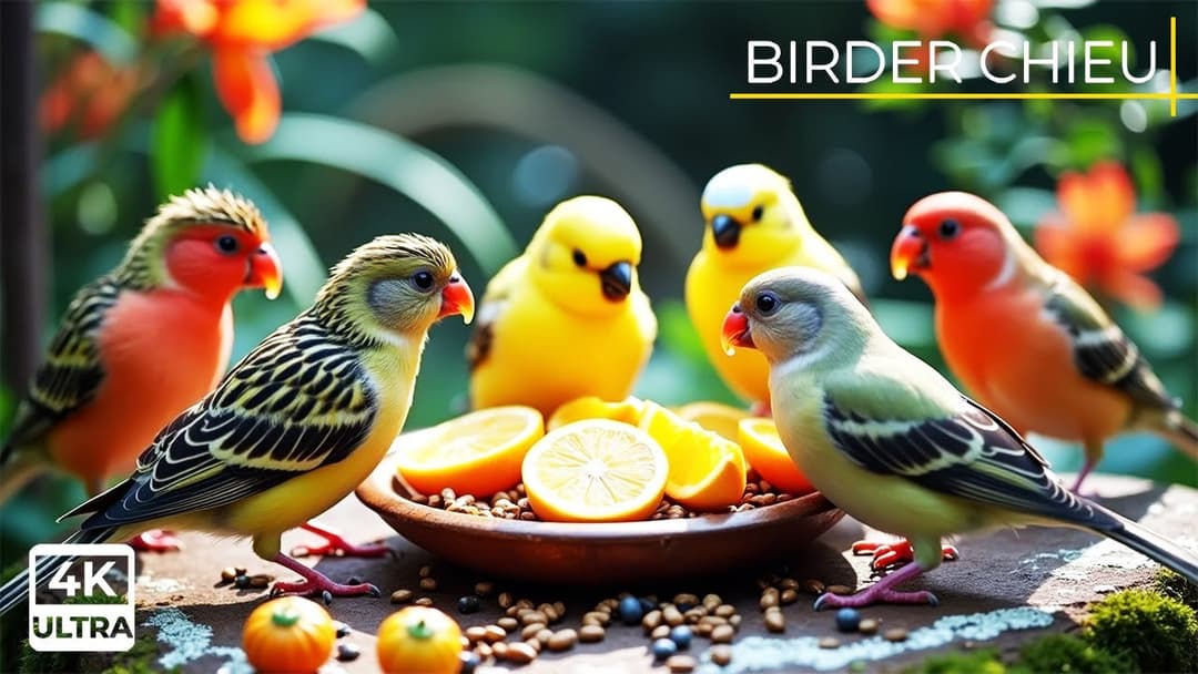 🔴 Birds & Squirrels Feast on a Garden Ornament🕊️🐿️ Live 12 Hours in Ultra HD 😺