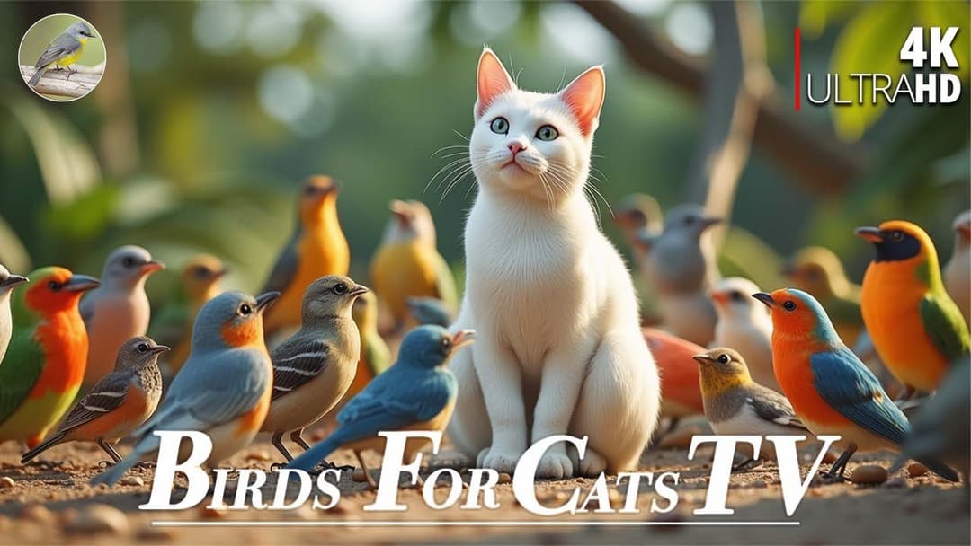 Cat TV for Cats 😺 Cute Birds in Season of Harvest 🐿4 Hours 4K HDR