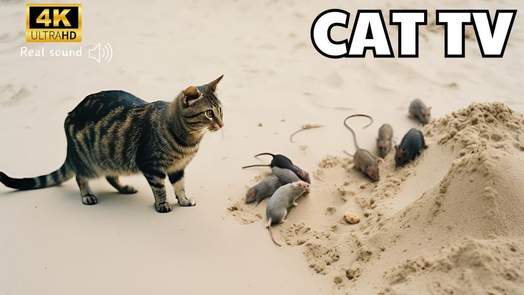 Cat TV for Cats to Watch🐱| Adorable Mice Squabble and Squeak While Digging Burrows | 8H | Cat games