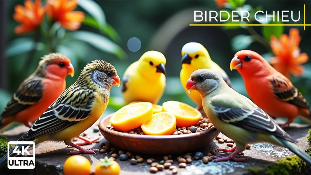 🔴 Birds & Squirrels Feast on a Garden Ornament🕊️🐿️ Live 12 Hours in Ultra HD 😺