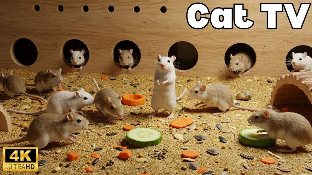24/7 LIVE: Cat TV for cats to watch | Mice Hide & Seek Fun, In & Out Play