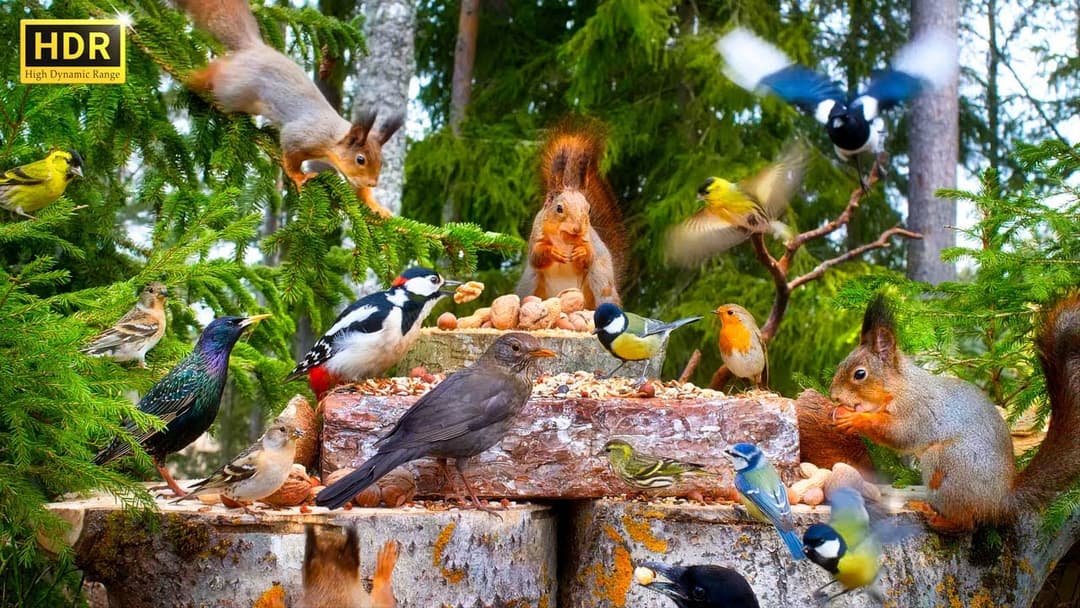 Squirrel and Bird Watching: Hang Out with Forest Friends All Day Long 🐿️ Cat TV 😸 Dog TV🐩 Bird TV🕊️