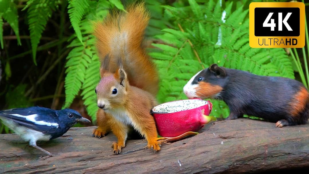 [NO ADS] Cat TV for Cats to Watch 😸 Squirrels take all the Birds food 🐿️ Bird Videos & Cat Games 4K