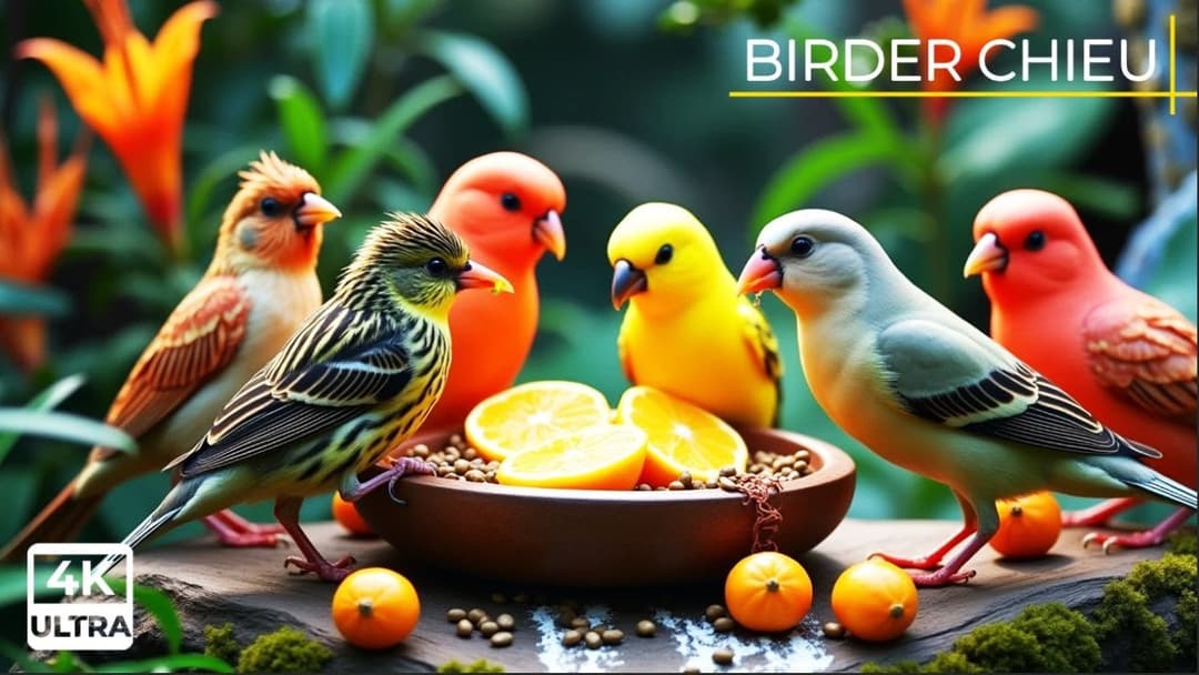 🔴 Birds & Squirrels Find Food on the Stools🕊️🐿️ Live 12 Hours in Ultra HD 😺