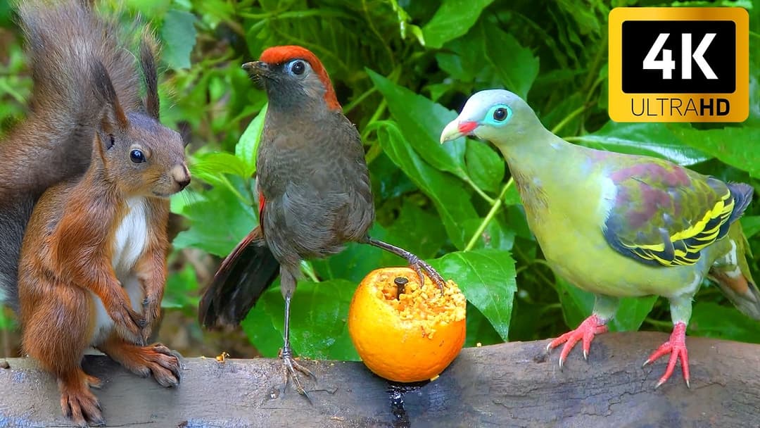 Cat TV for Cats to Watch 😻🐦‍⬛ Happy Birds Chirp Chirp Around 🌹 4K HDR Cat Games NO ADS
