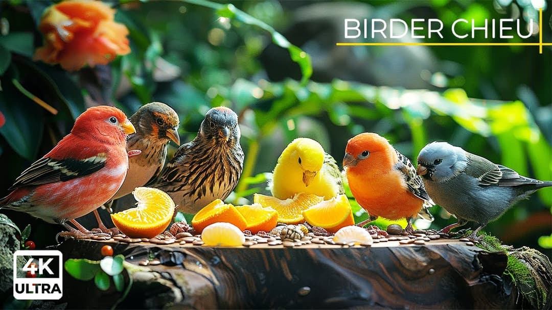Birds & Squirrels Enjoying Snacks in the Sunlight 🕊️🐿️ Video For Cats to Watch 😸