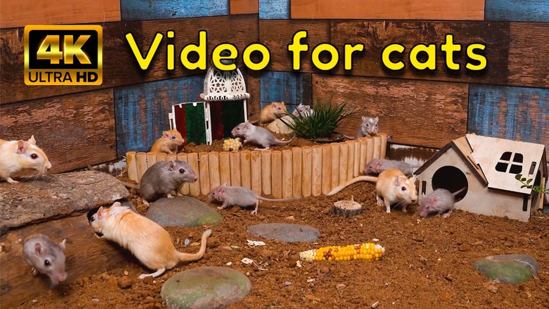 Adorable Mice & Gerbils Play Hide & Seek – The Cutest Feast Ever!  | Cat TV 4K for Cats