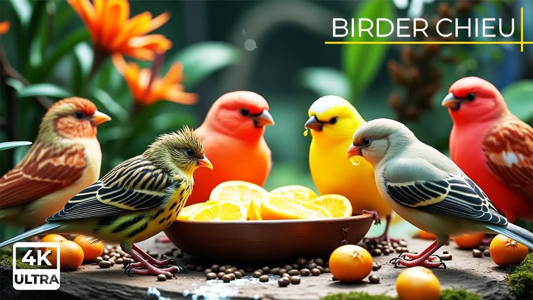 🔴 Summer Birds and Squirrels Enjoy the Dawn Party🕊️🐿️ Live 12 Hours in Ultra HD 😺