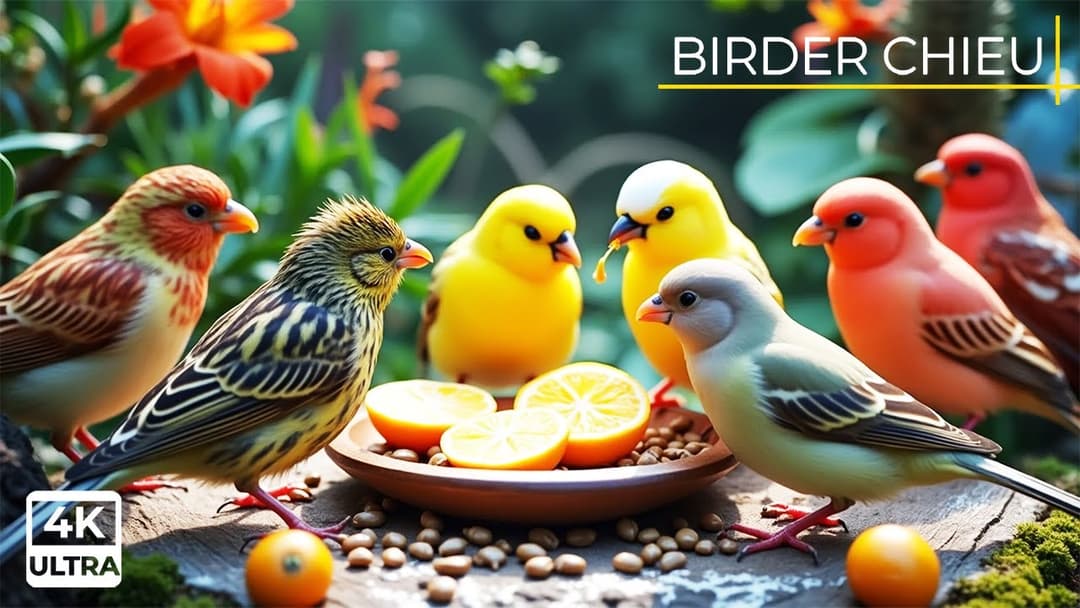 🔴Birds & Squirrels Gobble Up Worms on the Wall🕊️🐿️ Live 12 Hours in Ultra HD 😺