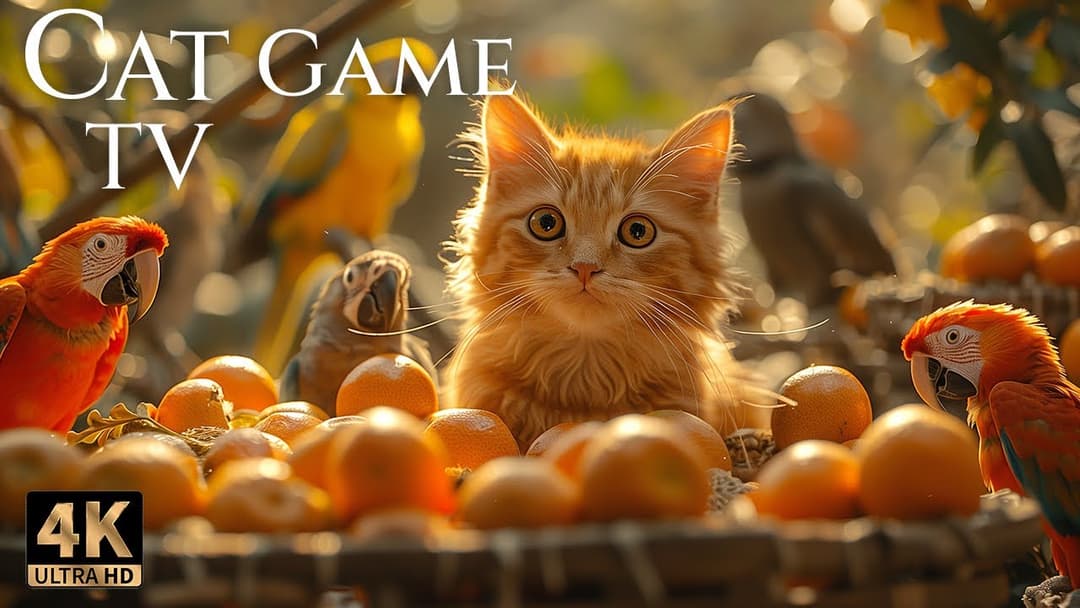 🔴😻LIVE 12 Hours Ultra HD😻 Birds & Squirrels Explore the Garden 🌿🐦🐿️😸