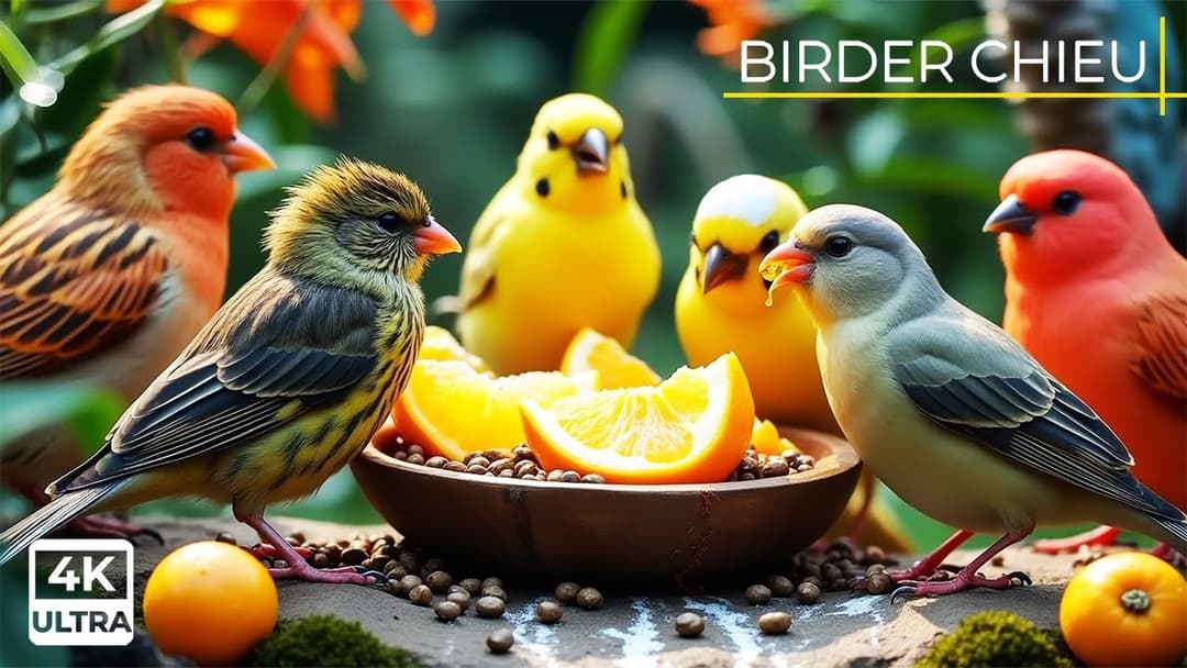 🔴Birds & Squirrels Discover Food Pile on Wall🕊️🐿️ Live 12 Hours in Ultra HD 😺