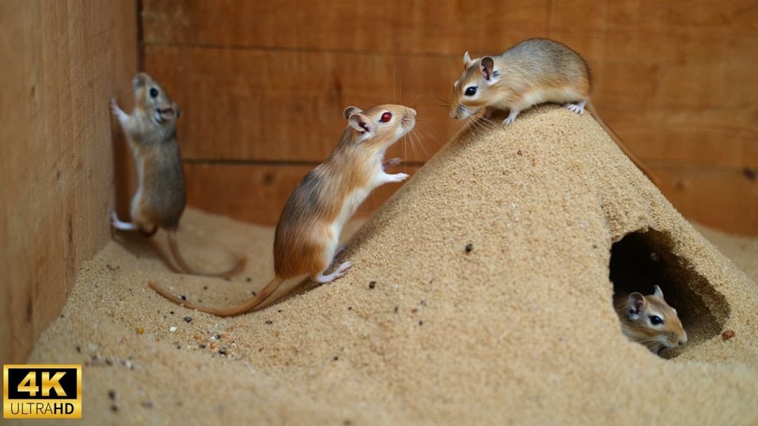 Interactive Cat TV: Mice Hide and Seek Fun! 4k UHD 60fps