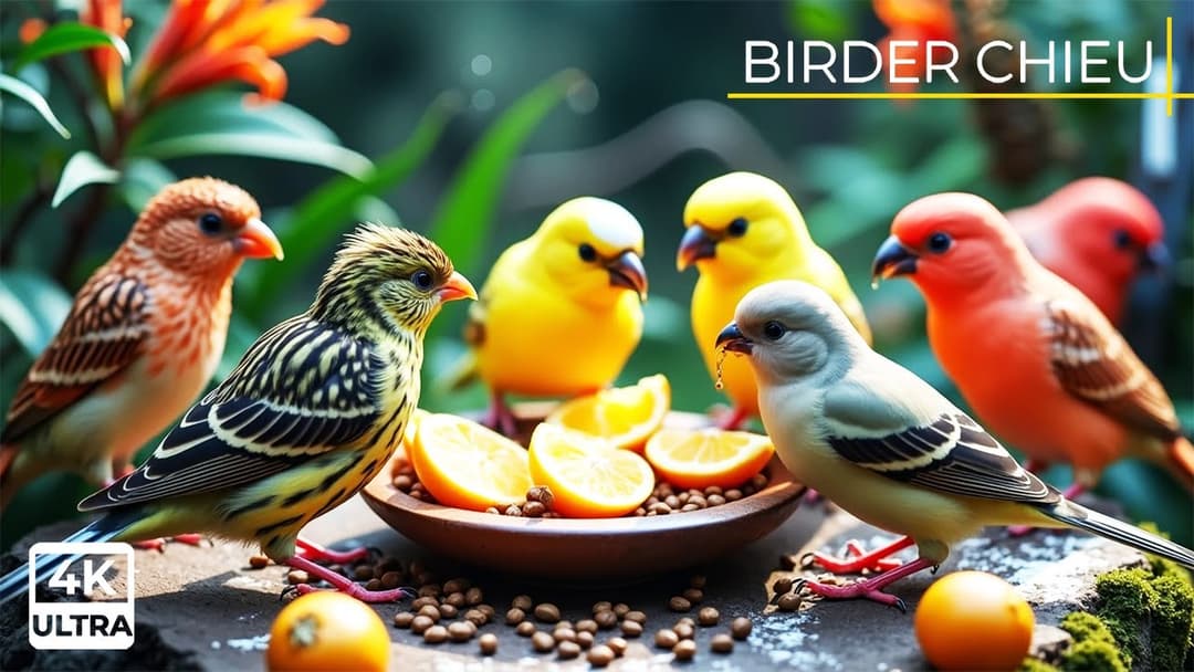 🔴Lovely Birds and Romantic Squirrels in Garden🕊️🐿️ Live 12 Hours in Ultra HD 😺