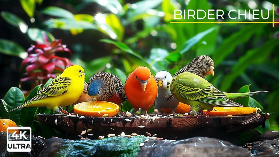 🔴Summer Birds and Squirrels Enjoy the Dawn Party😺🕊️ Live 12 Hours 4K