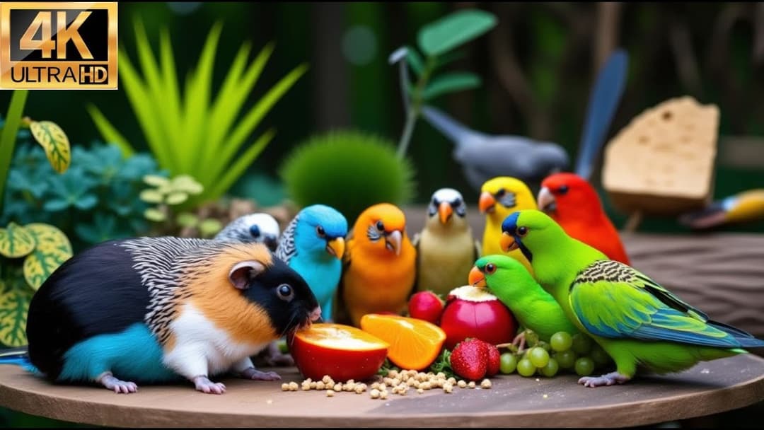 Relaxing Cat TV 😺 Birds & Squirrels Foraging in the Garden 🕊️🐿️ Videos for Cats 4K HDR