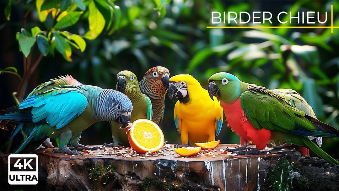 Birds And Squirrels Sharing Food In The Garden 🕊️🐿️ Bird Video for Cats 😸