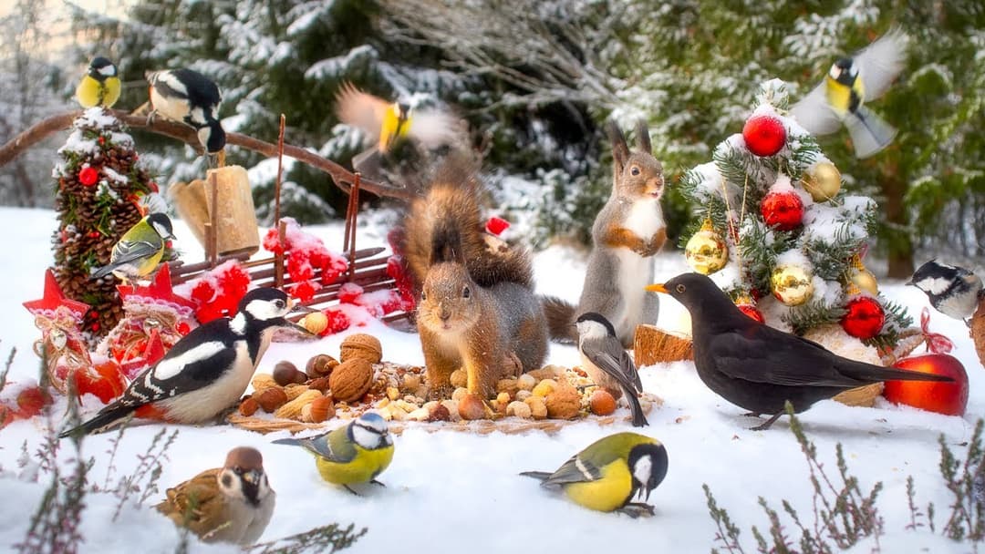 Cat TV for Cats to Watch😽 Festive Fun with Forest Friends🎄 10 hours Cat & Dog TV 🐶  4K HDR