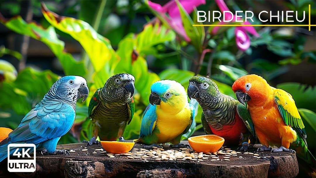 Funny Birds and Squirrels Gathering Together 🕊️🐿️ Video For Cats to Watch 😸
