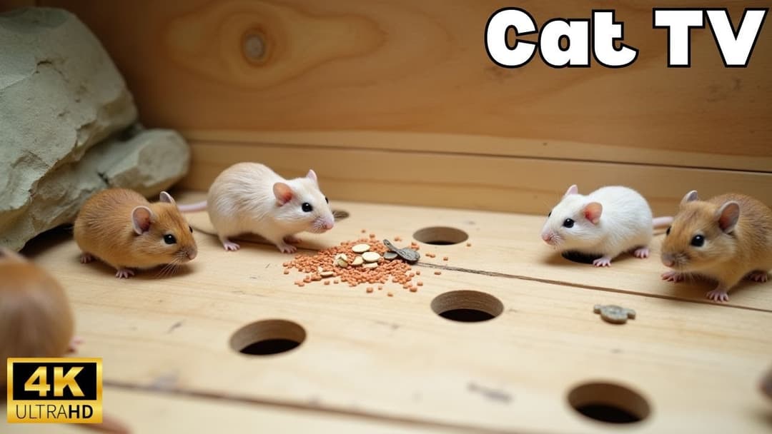 Ultimate Cat TV: Mice Hide & Seek, Running in & Out, Playing in a Maze | 4K UHD!