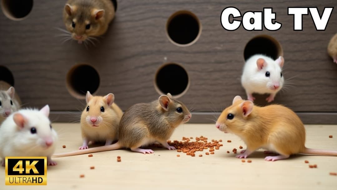 Cat TV 😺 Mouse Hide & Seek, In & Out Play – 🐭 Exciting Mouse Race for Cats | 4K UHD 8H