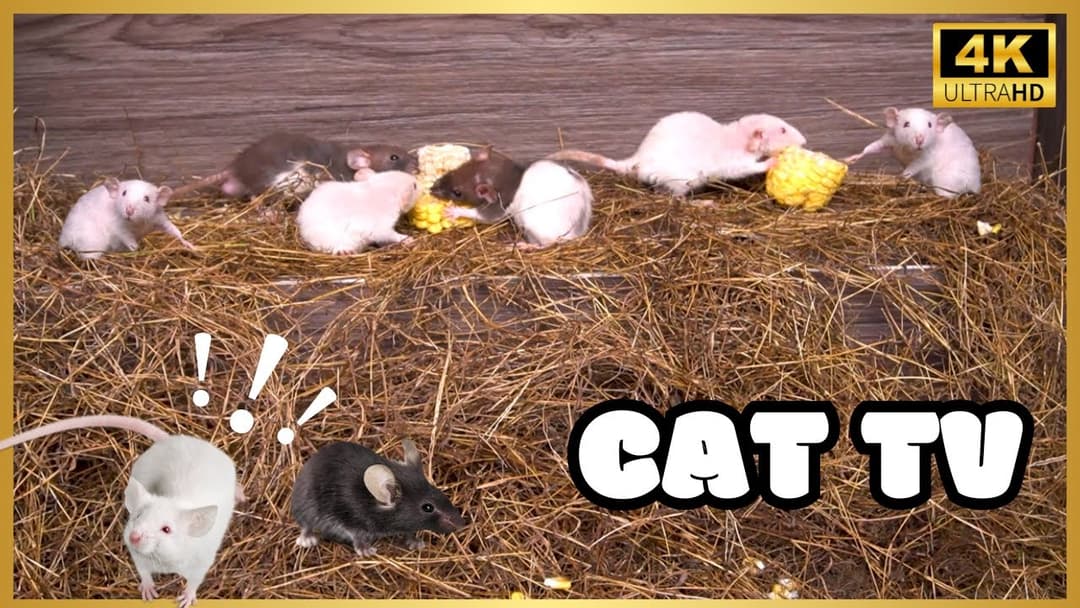 Cat TV for Cats to Watch🐱| Mice hide & seek and play on screen | Cat Games | Mice for Kittens | 8h