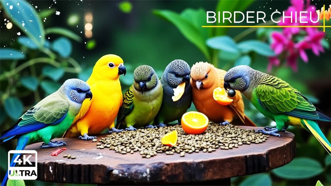🔴😸Birds & Squirrels Enjoying the Bird Feeder 🕊️🐿️ Live 12 Hours in Ultra HD 😺