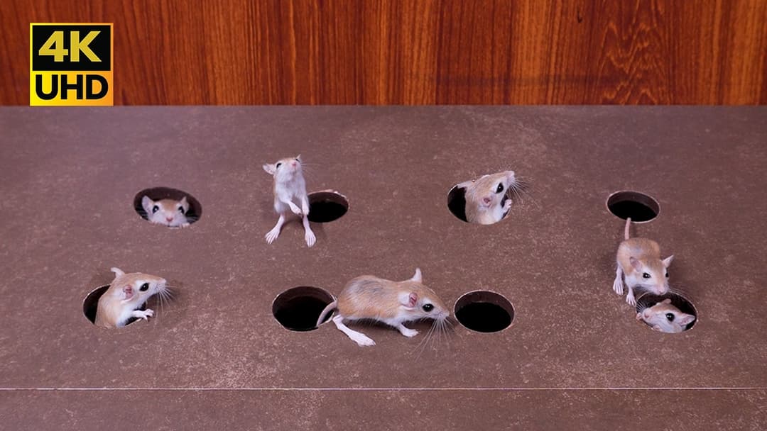 Ultimate Cat TV Game for Bored Cats: Real Mice Playing Peekaboo for cats to watch 4k