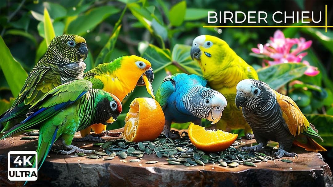 Birds And Squirrels Eating On Garden Walls 🕊️ 🐿️ Bird Video for Cats 😸