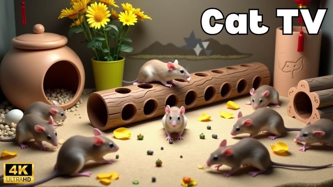 Ultimate Cat TV Game: Mice Running, Hiding & Playing | 4K UHD 60FPS