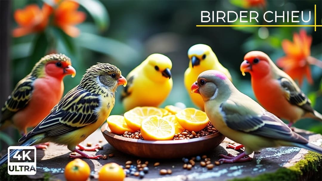🔴 Birds & Squirrels Eat on a Garden Rock🕊️🐿️ Live 12 Hours in Ultra HD 😺