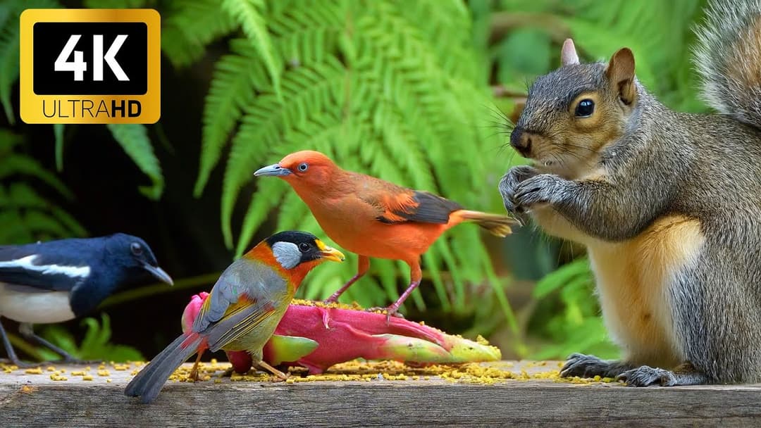 Cat TV for Cats to Watch 😺  Playful Chipmunks Squirrels and Birds 🐿️ Videos for Cats to Watch