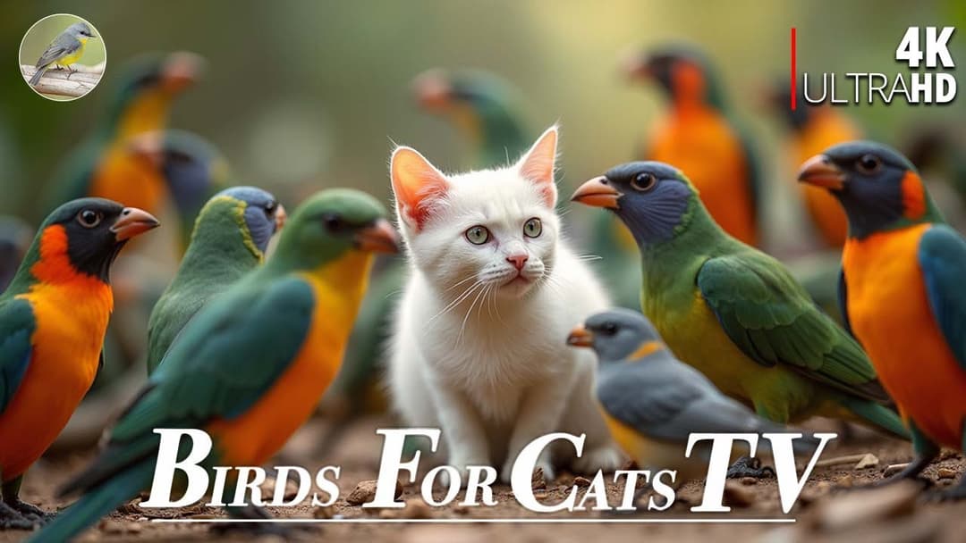 Cat TV for Cats 😻 Cute Birds and Squirrels🐿4 Hours 4K HDR