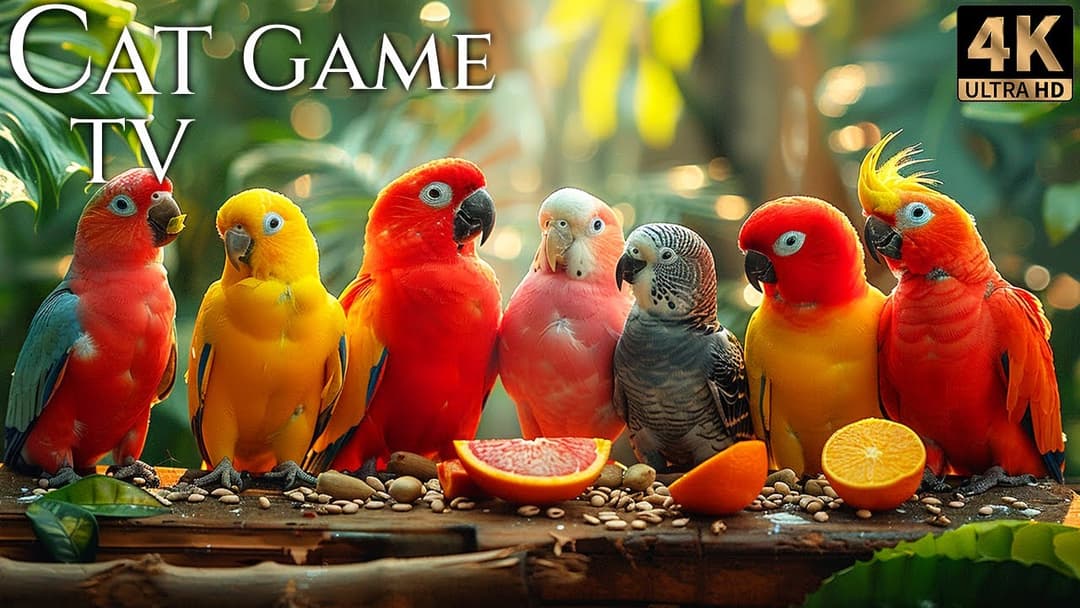 Cat TV for Cats 😸 Birds and Squirrels Exploring Hidden Snacks Under the Trees 🕊️🐿️ Relaxing Cat TV