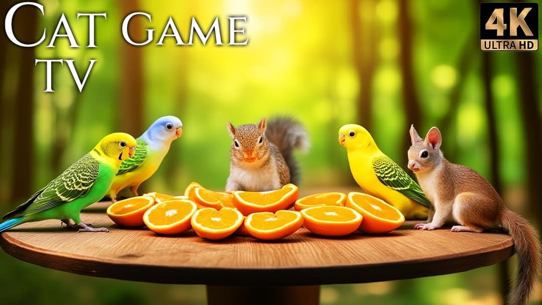 Cat TV for Cats 😸 Birds and Squirrels Feasting Happily at the Feeder 🕊️🐿️ Video for Cats