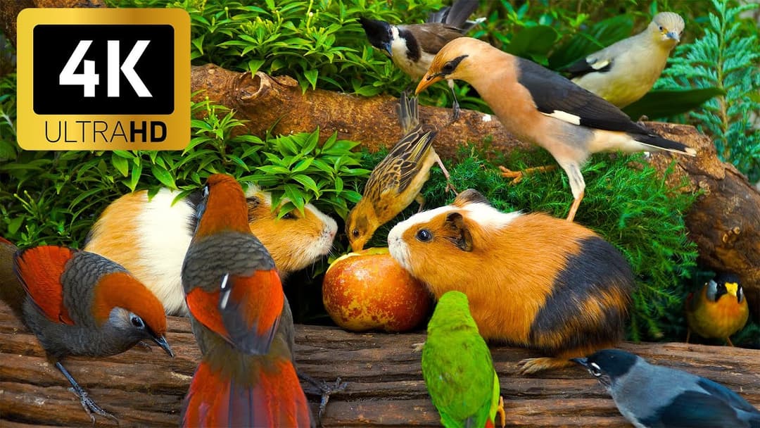 Magical Cat TV 😻 Cute Birds & Mischievous Squirrels Search for Snacks 🐦 Bird Videos for Cats 4K