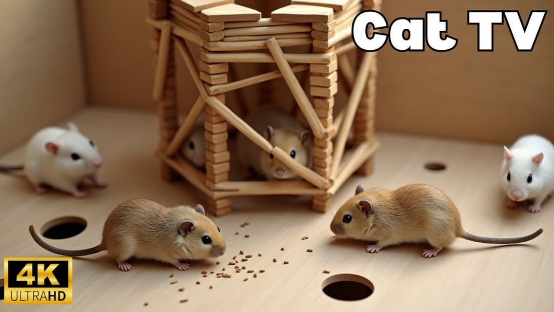 Cat TV Mouse Hide & Seek – Mice Playing, Scratching & Crawling Through Holes | 8H of Fun in 4K UHD