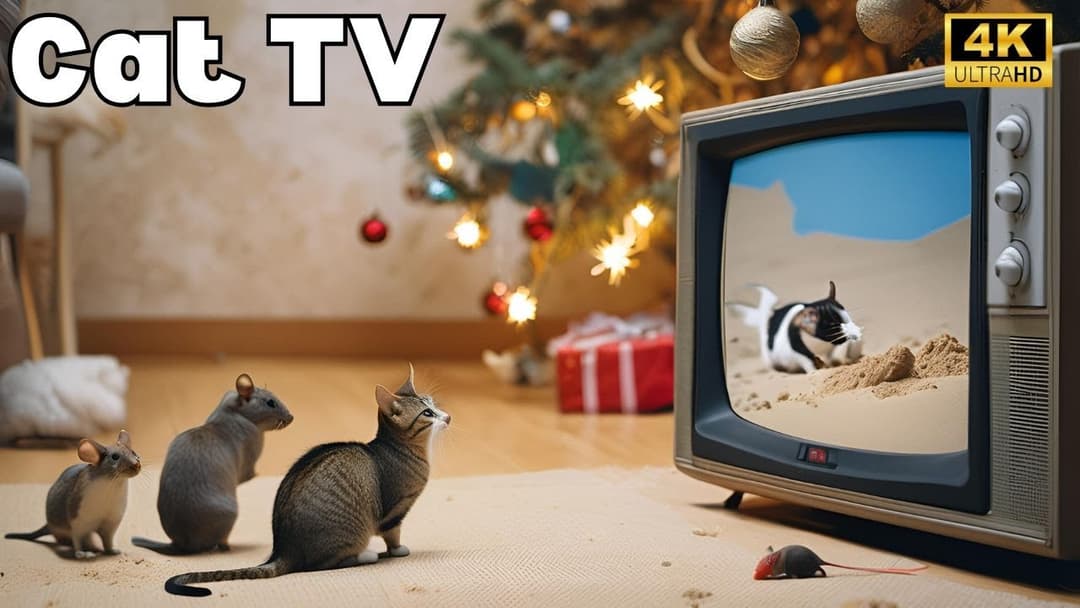Cat TV for Cats to Watch🐱| Mouse sand grabbing, hide & seek and playing on full screen  4k UHD