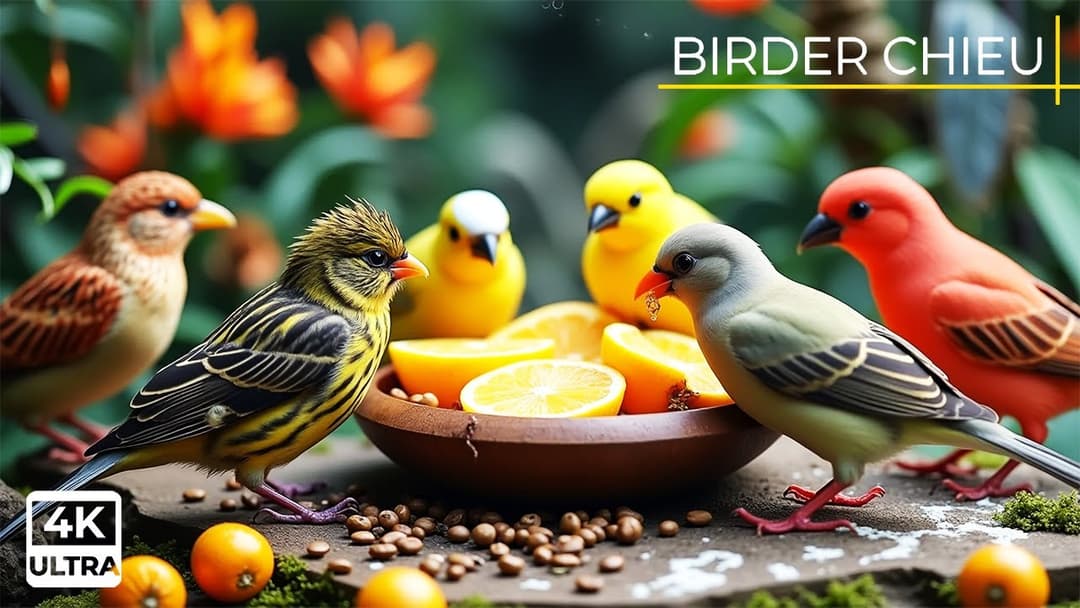 🔴 Birds & Squirrels Discover Food by the Log Pile🕊️🐿️ Live 12 Hours in Ultra HD 😺