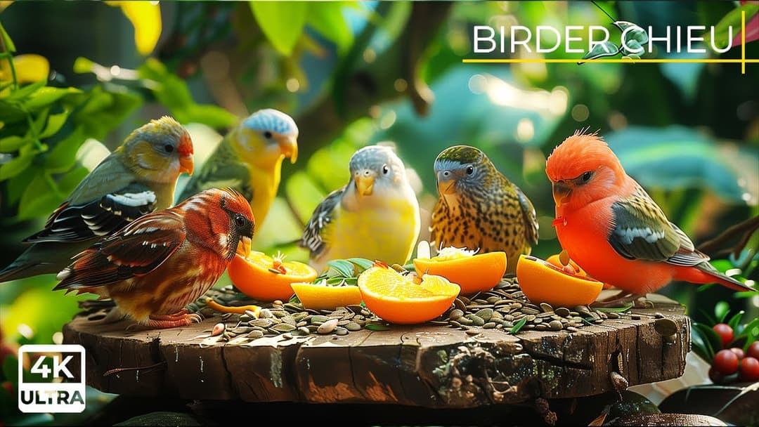 🔴😸 Birds & Squirrels Enjoying a Sunny Day🕊️🐿️ Live 12 Hours in Ultra HD 😺