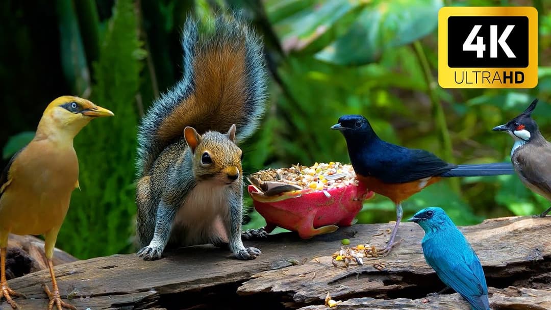 Cat TV for Cats to Watch 😺 Playful Birds Chipmunks and Squirrels 🐿️ TV for Cats | Dog TV 4K HDR